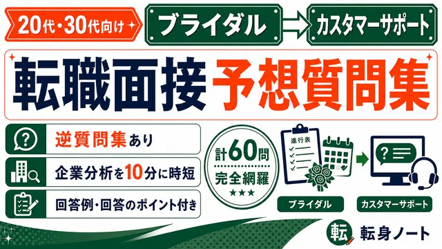 ブライダルからカスタマーサポートへの転職面接 予想質問集の表紙