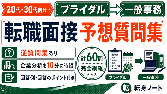 ブライダルから一般事務への転職面接 予想質問集の表紙