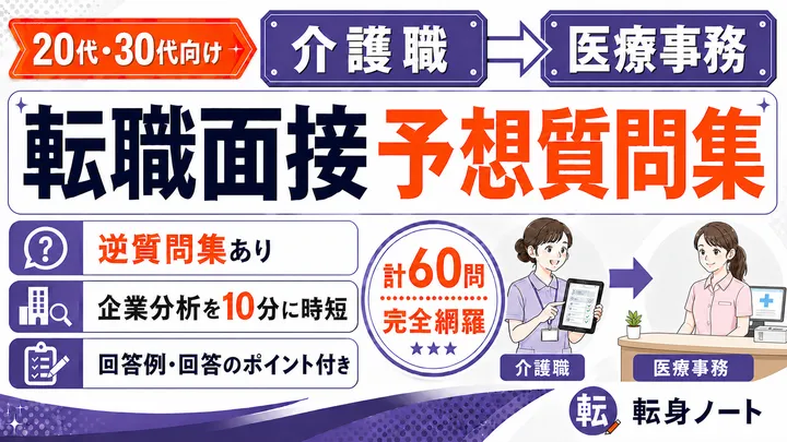 介護職から医療事務への転職面接 予想質問集の表紙