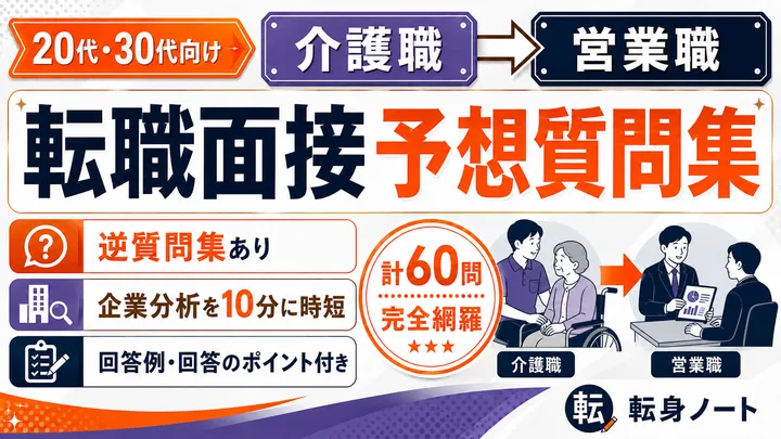 介護職から営業職への転職面接 予想質問集の表紙