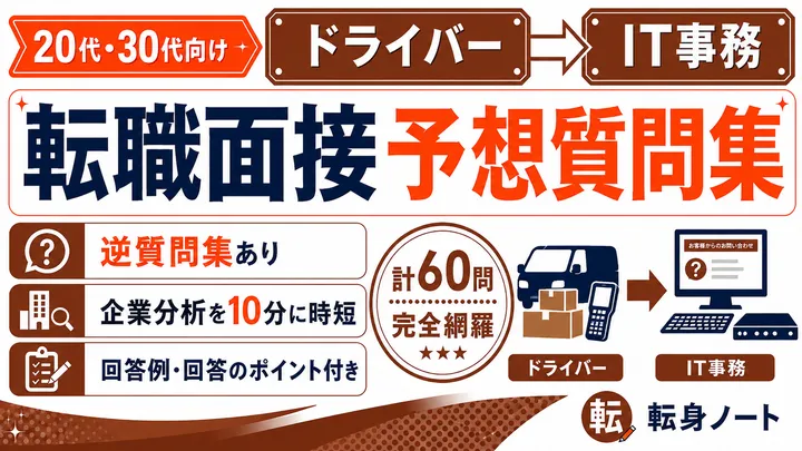 ドライバーからIT事務への転職面接 予想質問集の表紙