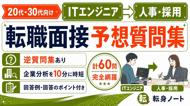 ITエンジニアから人事・採用への転職面接 予想質問集の表紙