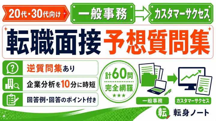 一般事務からカスタマーサクセスへの転職面接 予想質問集の表紙