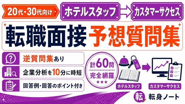ホテルスタッフからカスタマーサクセスへの転職面接 予想質問集の表紙